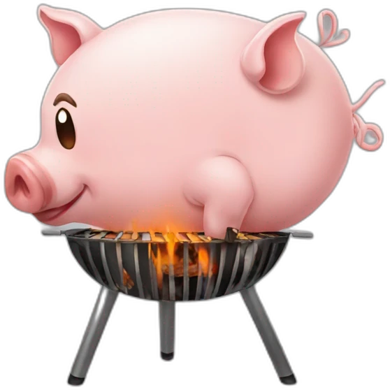Whole pig getting barbecued emoji