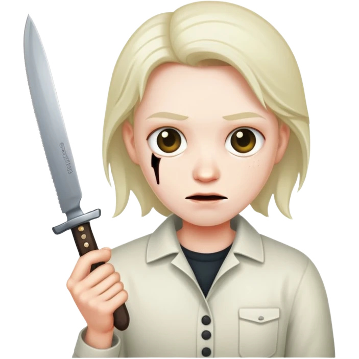 Unhinged holding a knife emoji