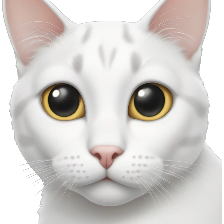 White cat with gray spot on ear  emoji