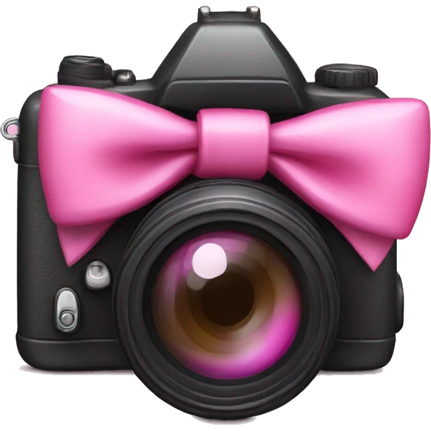 Camera with pink bow emoji