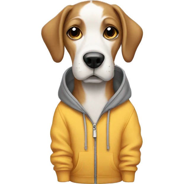 Dog wearing sweatshirt emoji