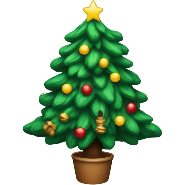 A Christmas tree cozy emoji