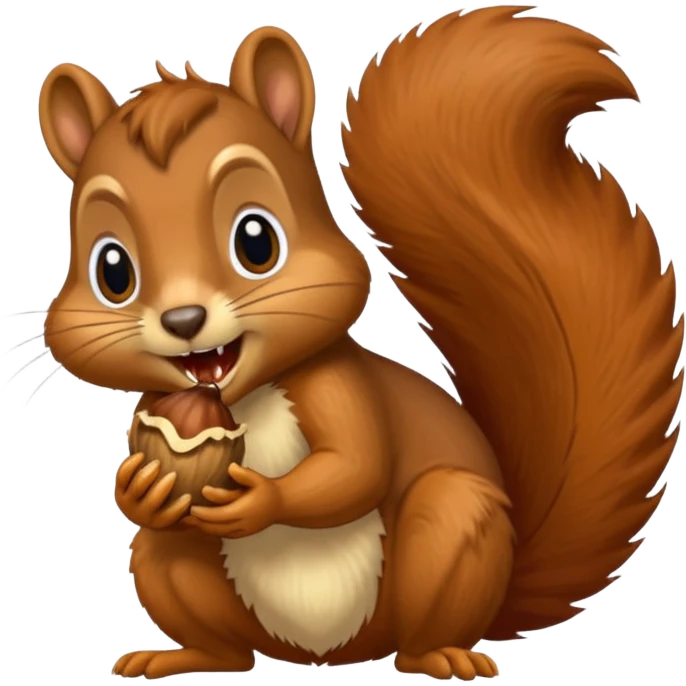Long toothed squirrel swallows acorn, panicked emoji