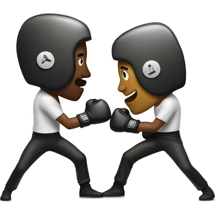 Two Vinyl records boxing each other emoji