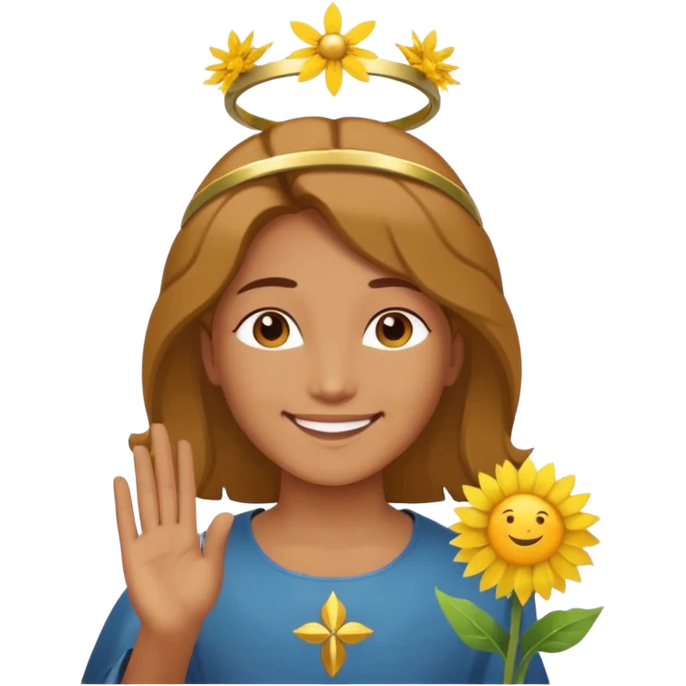 saint dandelion with a halo emoji