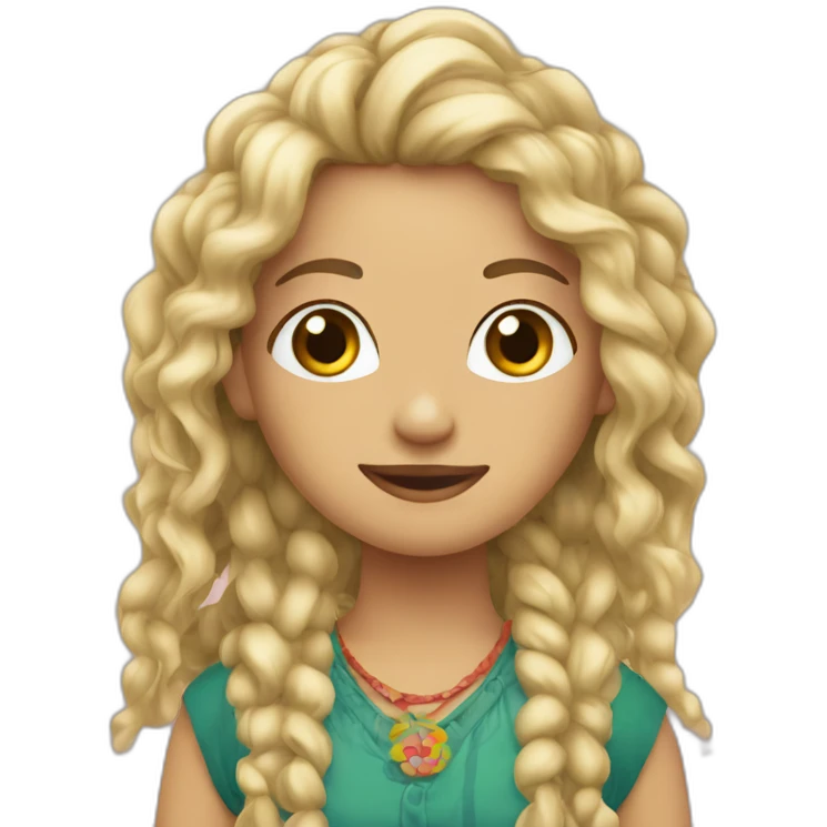 rubia-rizos-hippie tumbada emoji
