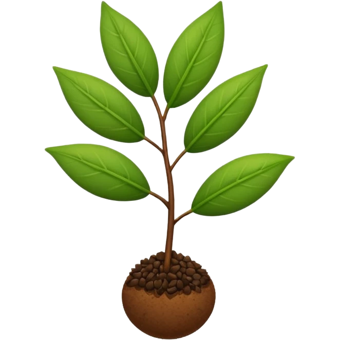 ein kleiner samen, aus dem ein grüner zweig wächst emoji