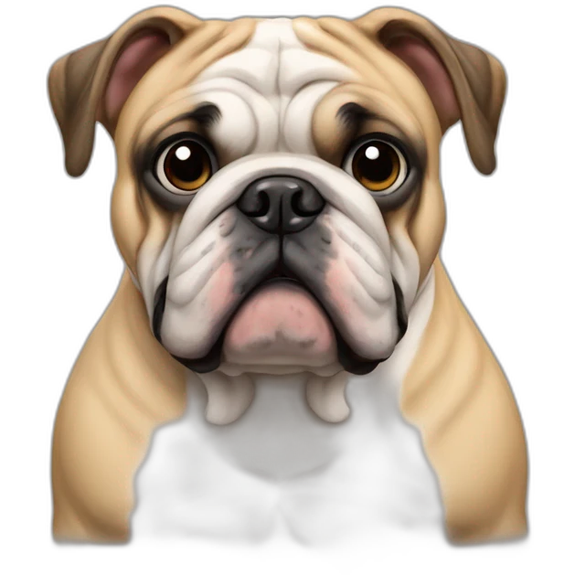 English bulldog with arm around a pug emoji