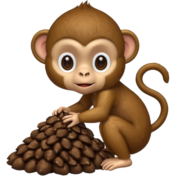 Monkey with his poop emoji