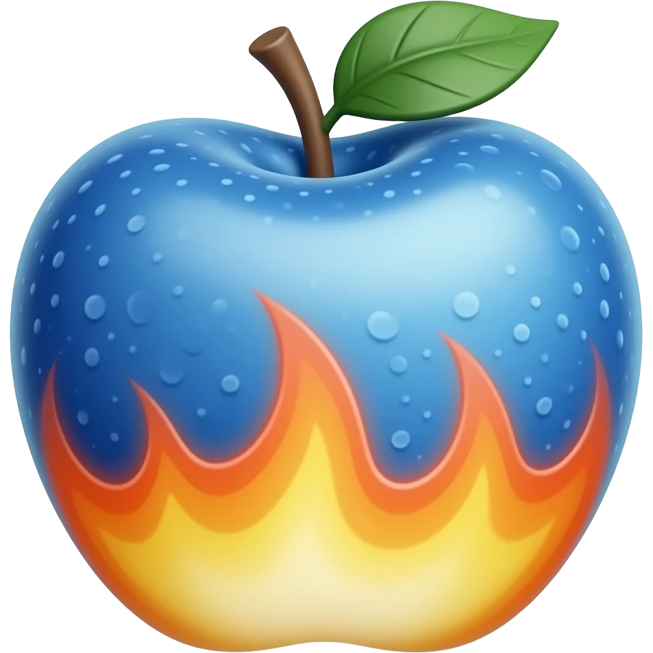 Just like the normal apple fire emoji but blue emoji