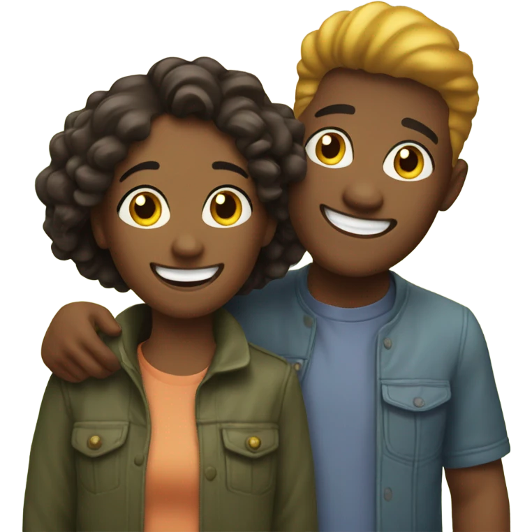 happy friends outdoors together emoji