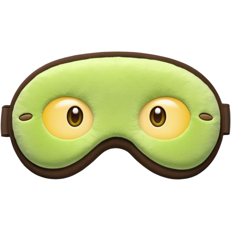 Green pistachio color sleep mask emoji