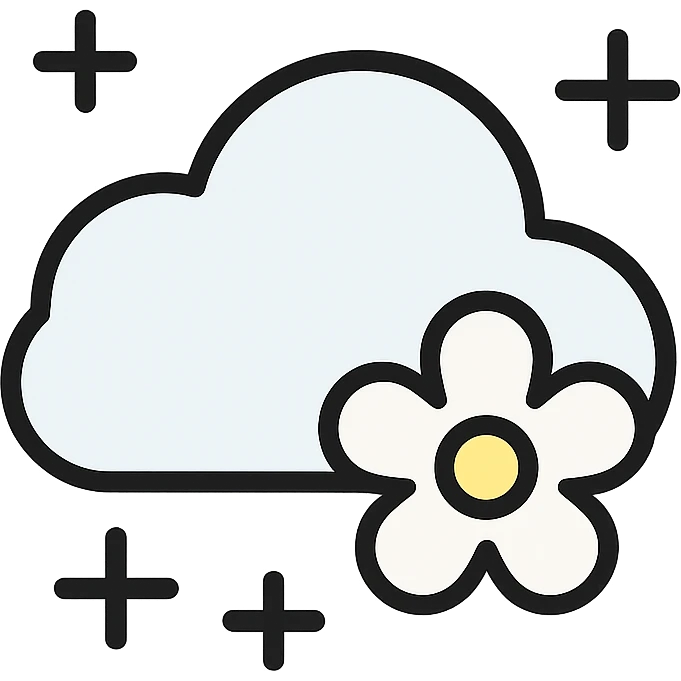 abstract icon for powdery white musk, gentle, airy, white and pale tones, minimalistic, modern emoji