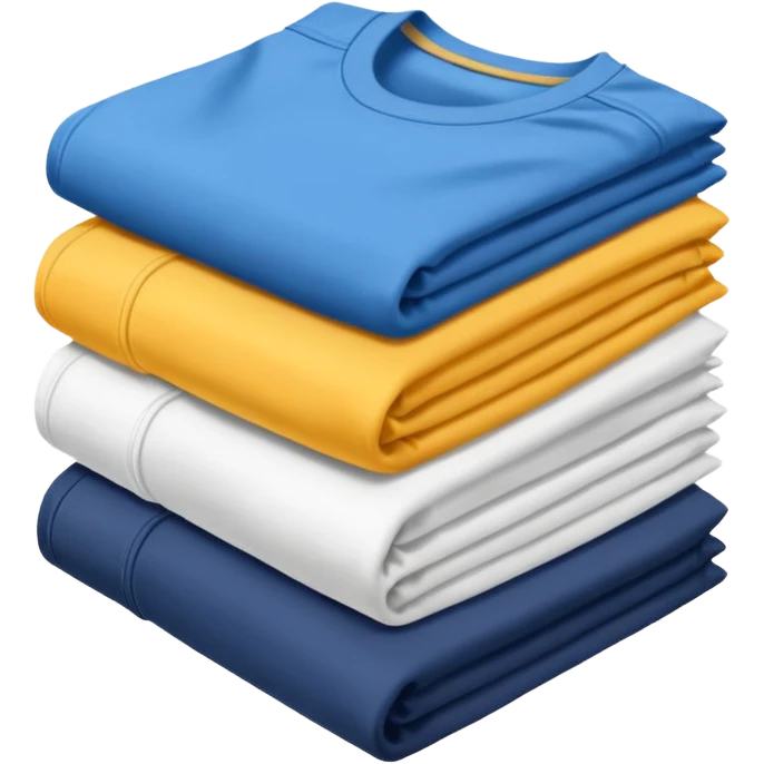 Three T-shirts are folded in a stack emoji