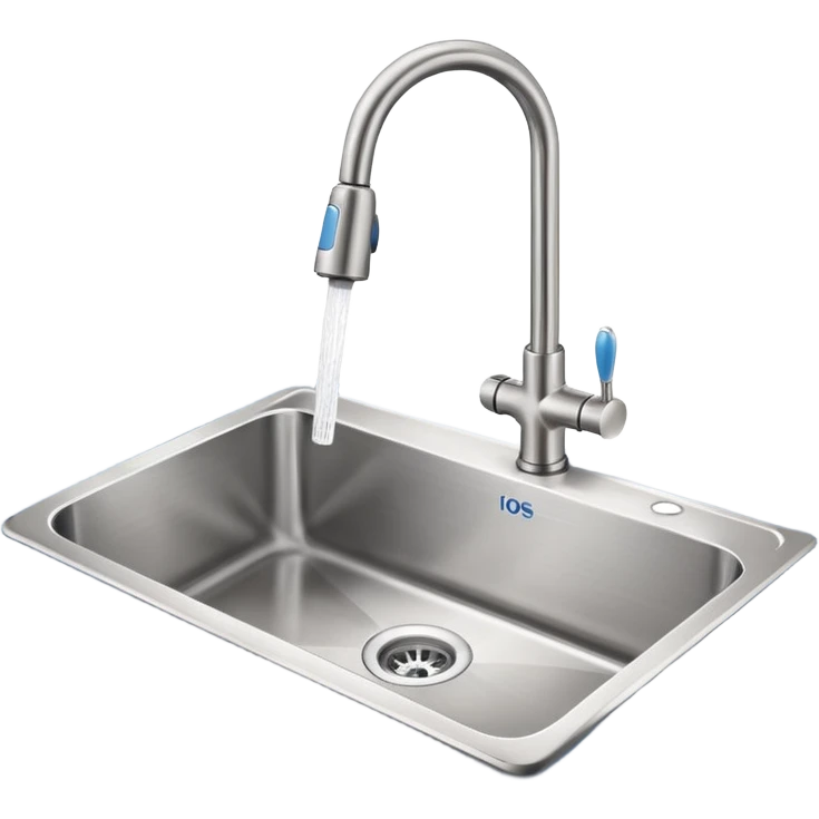 “Flat icon-style emoji of a kitchen sink and faucet, light gray and blue colors, simple clean vector look” emoji