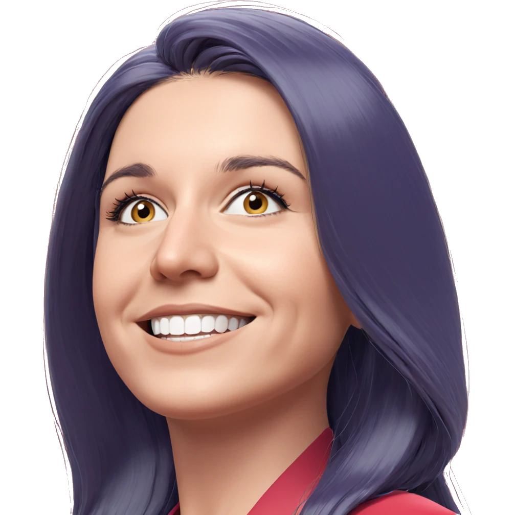 girl with long hair smiling emoji