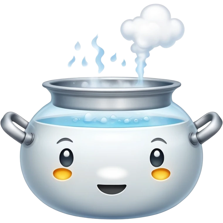pot with boiling water and steam rising emoji