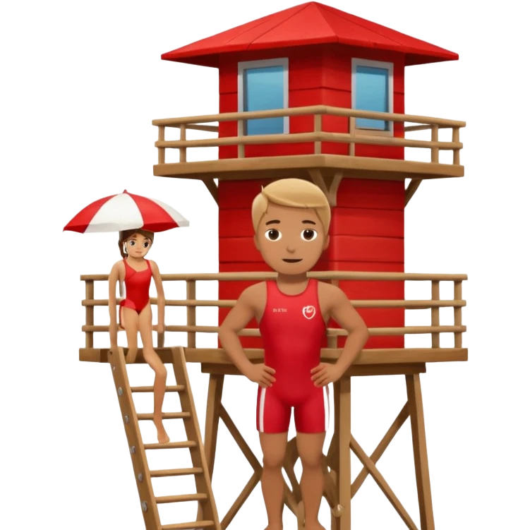 Lifeguard on watch tower emoji