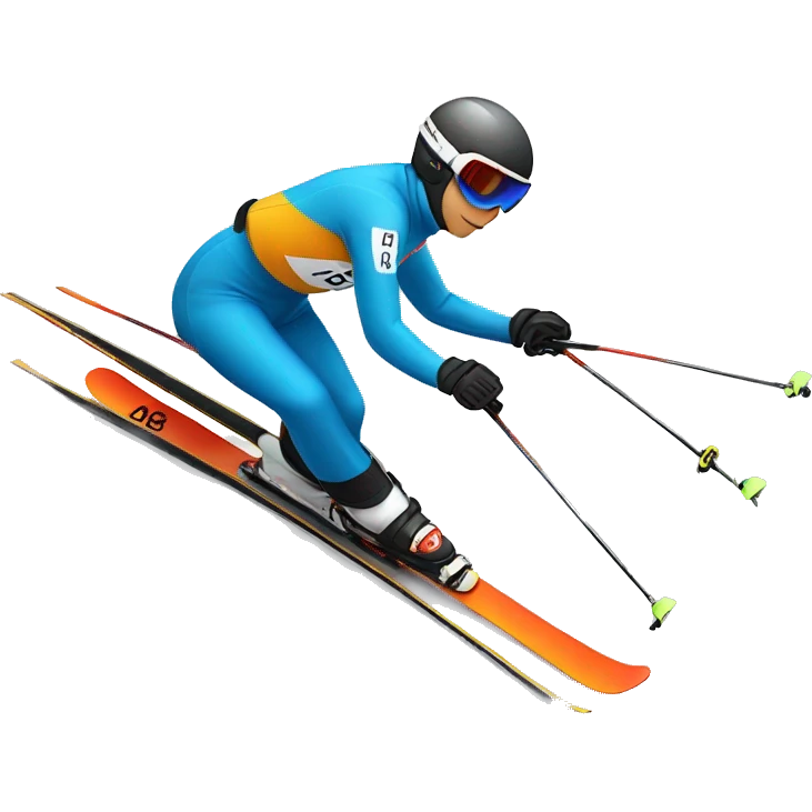 18 boy alpine ski racing at 60 mph emoji