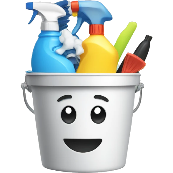 Cleaning supplies in a bucket emoji