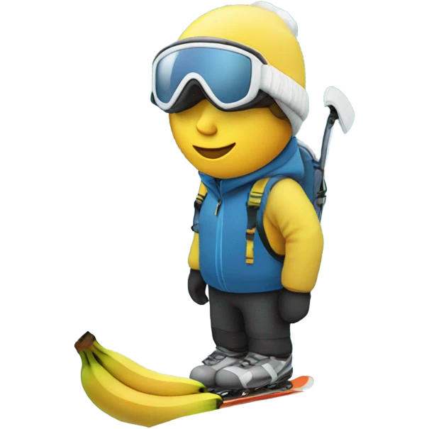 Skier eating a banana  emoji