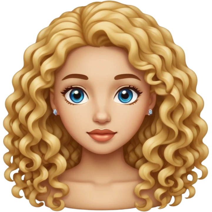 Light skinned girl with diamond face shape that isn’t long. She has long curly hair emoji