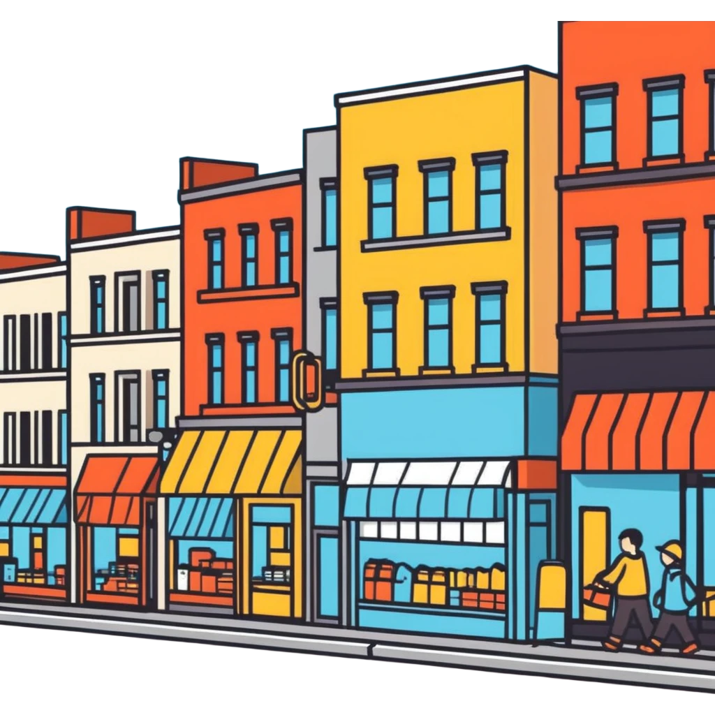 busy street with shops emoji