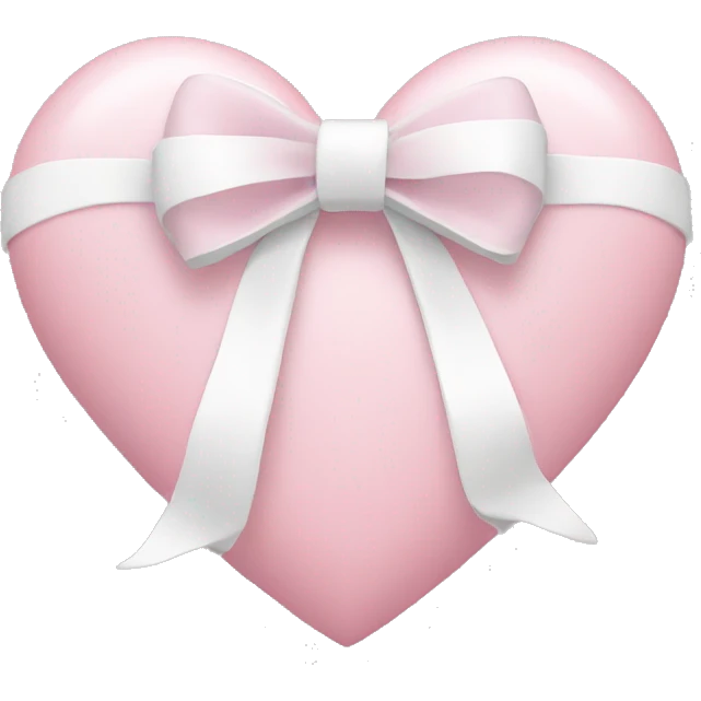 Pastel pink heart with white bow emoji