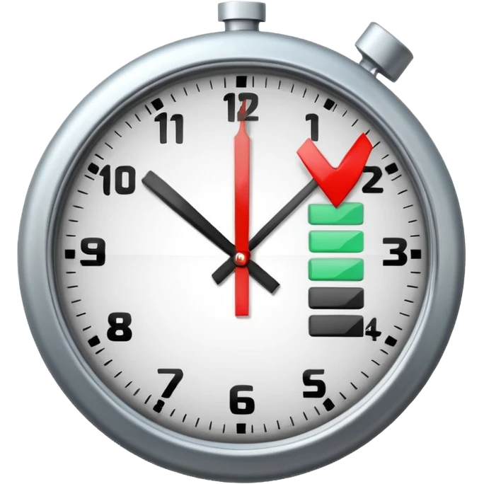 clock combined with a checklist emoji