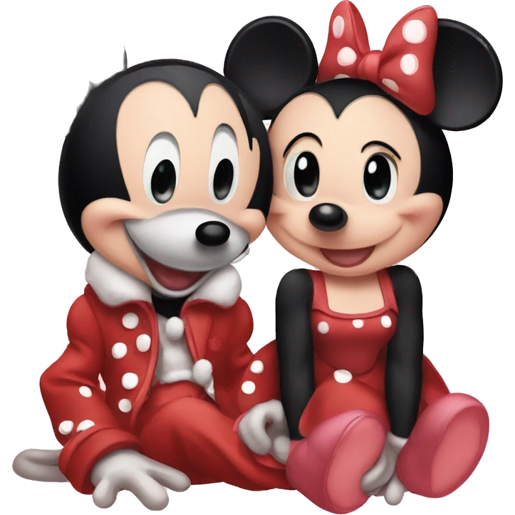Cute micky mouse and minnie emoji