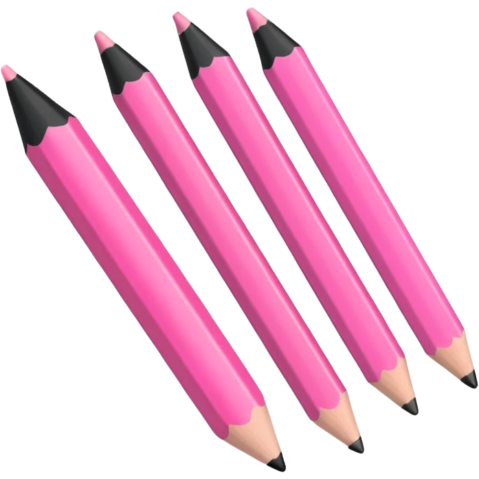 2 pink and 3 black pencil emoji emoji