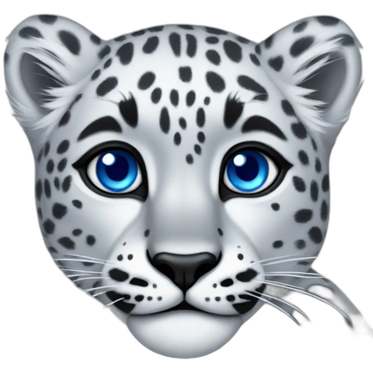 snow leopard with blue eyes emoji