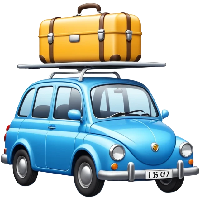 Road trip car with roof luggage rack emoji