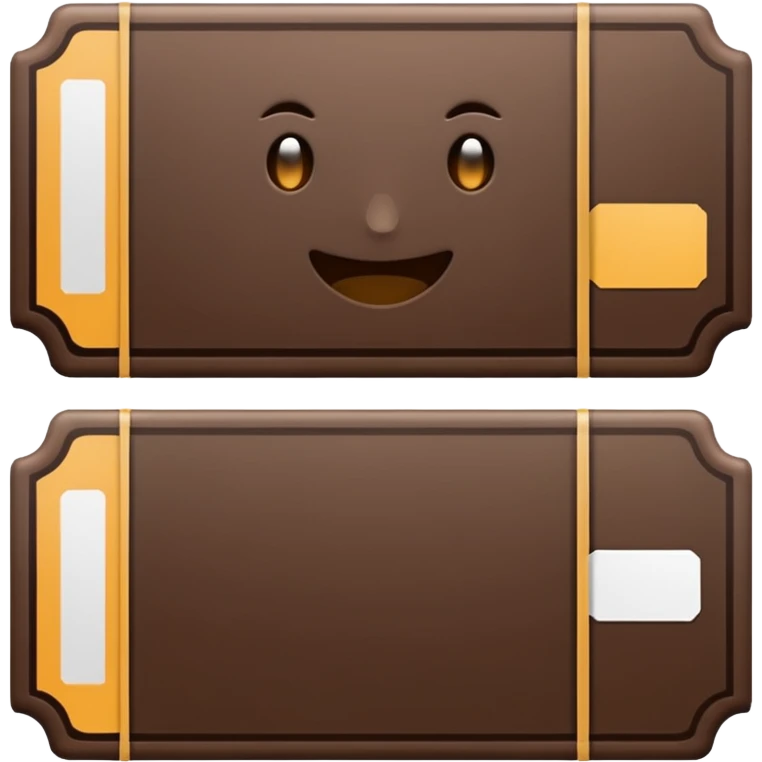 ticket without text dark brown colored emoji