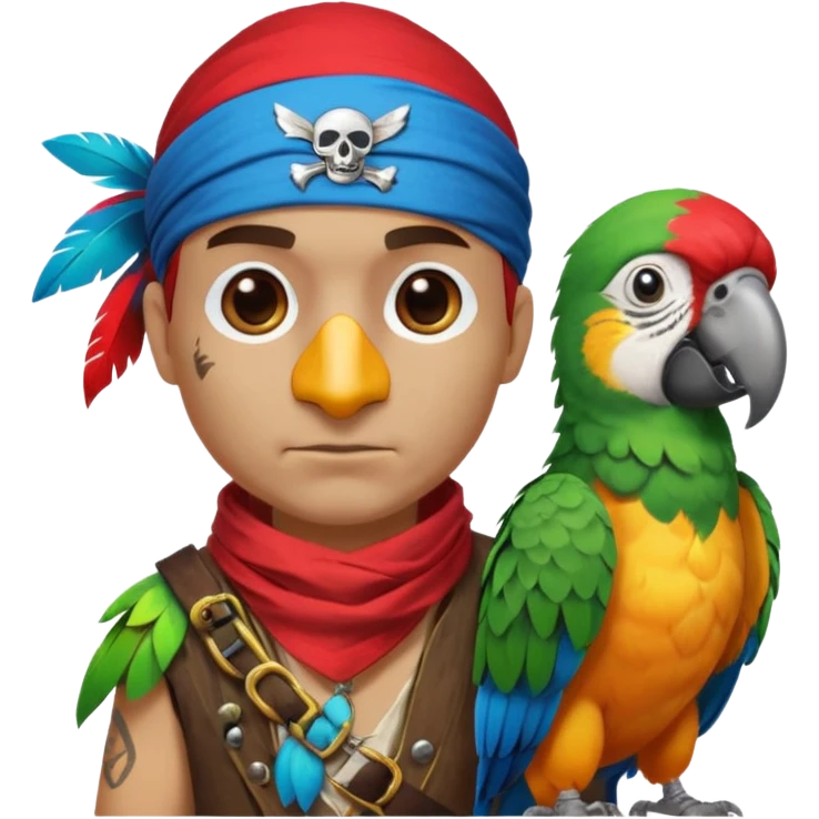 pirate and parrot emoji