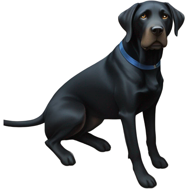 black lab next to a blue doberman emoji