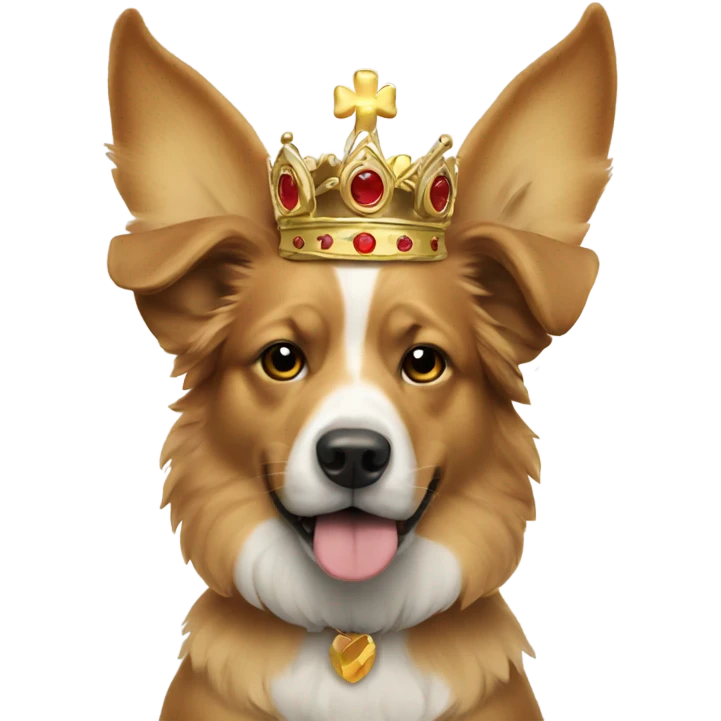 Dog with wings wearing a crown emoji