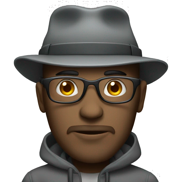 hacker with gray hat emoji