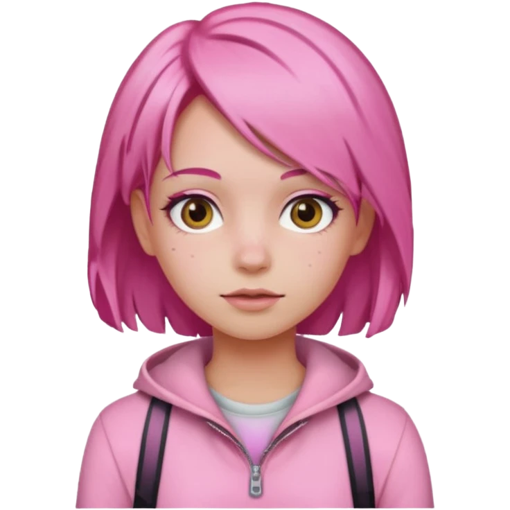 دختر صورتی پوش مو صورتی  emoji