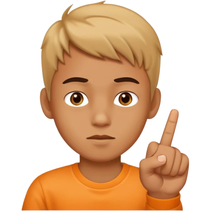 Ein Junge der Mittelfinger zeigt emoji