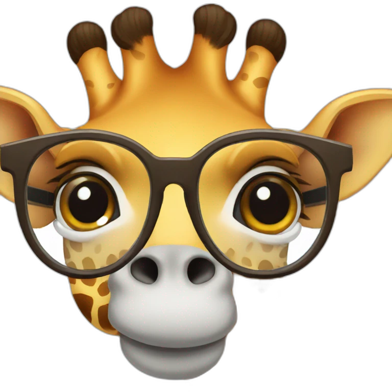 giraffe face wearing glasses emoji