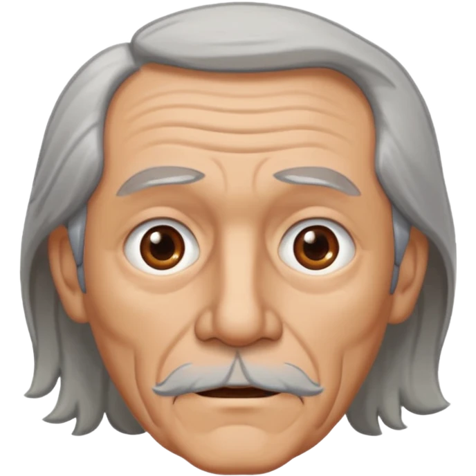 bong eyed old man with mid length hair emoji