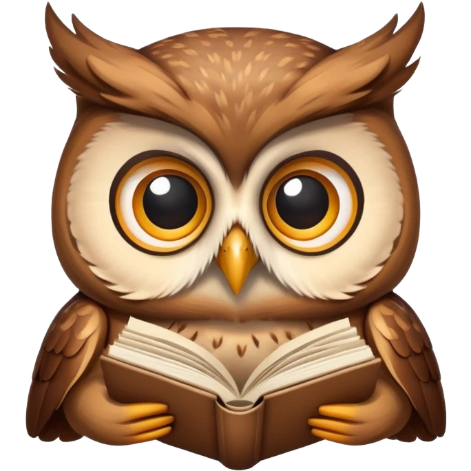 Owl with book emoji