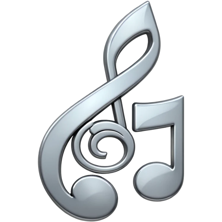 music note with a chromic metal texture emoji