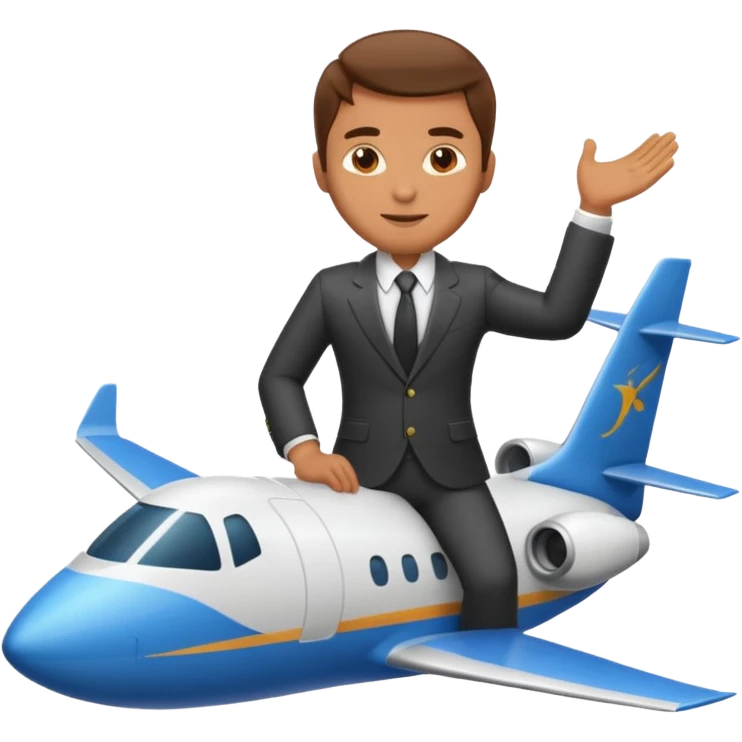 Suit man riding a jet plane emoji