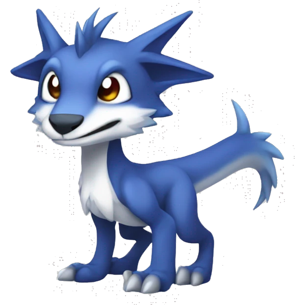 Cute Chibi Lombax-Sergal-Vernid-Fakemon full body emoji