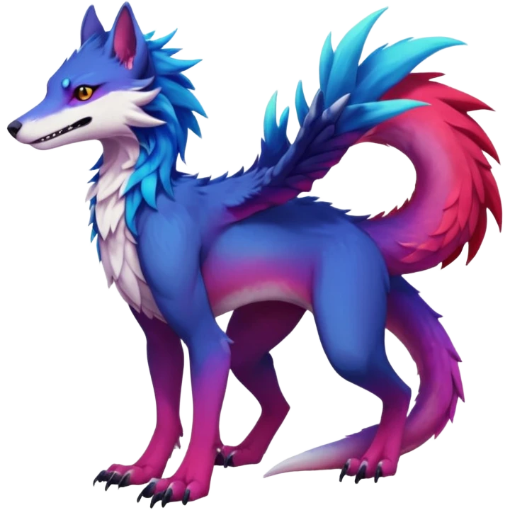 Exotic colorful badass elegant wild beautiful natural cute badass epic anthro modern furry sergal-vernid-creature, full body, colors-gradient pretty hair, aesthetic, art by LiLaiRa, art by art by Falvie emoji
