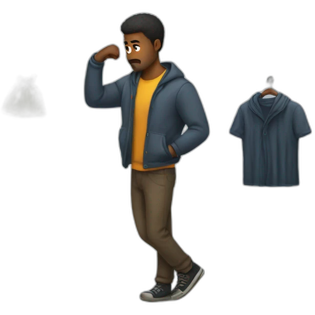 Man steal clothes emoji