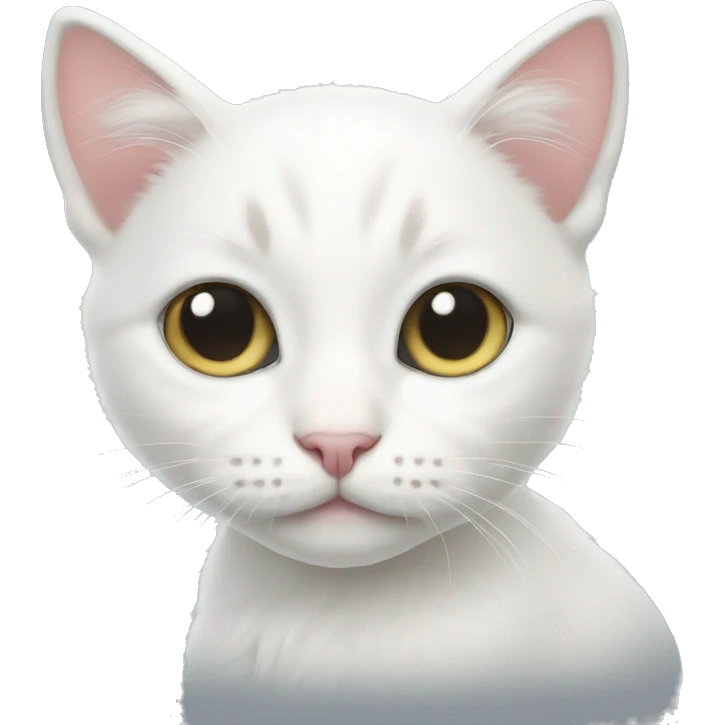 Pastel white kitten emoji