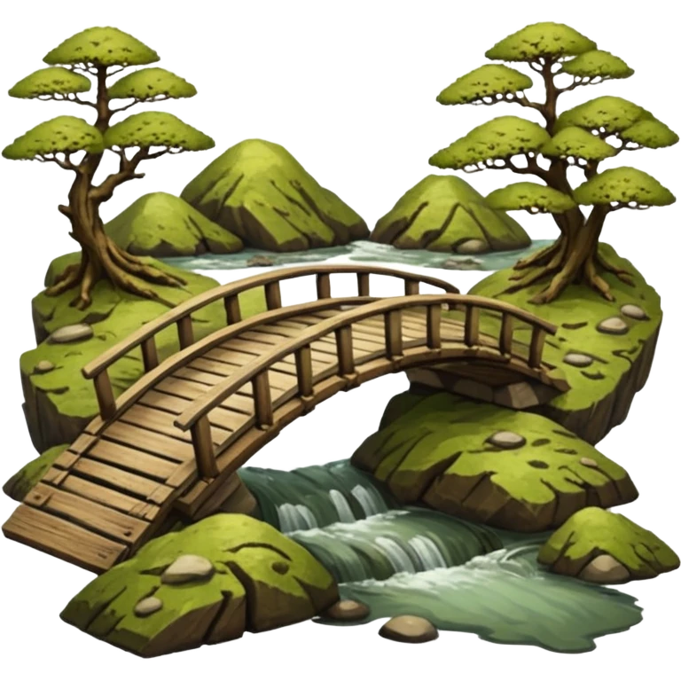 Old Japanese wooden bridge emoji
